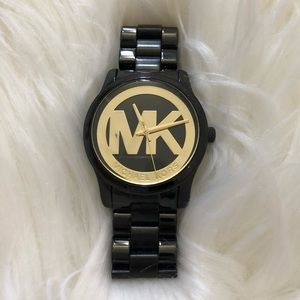 Black with gold Michael Kors watch